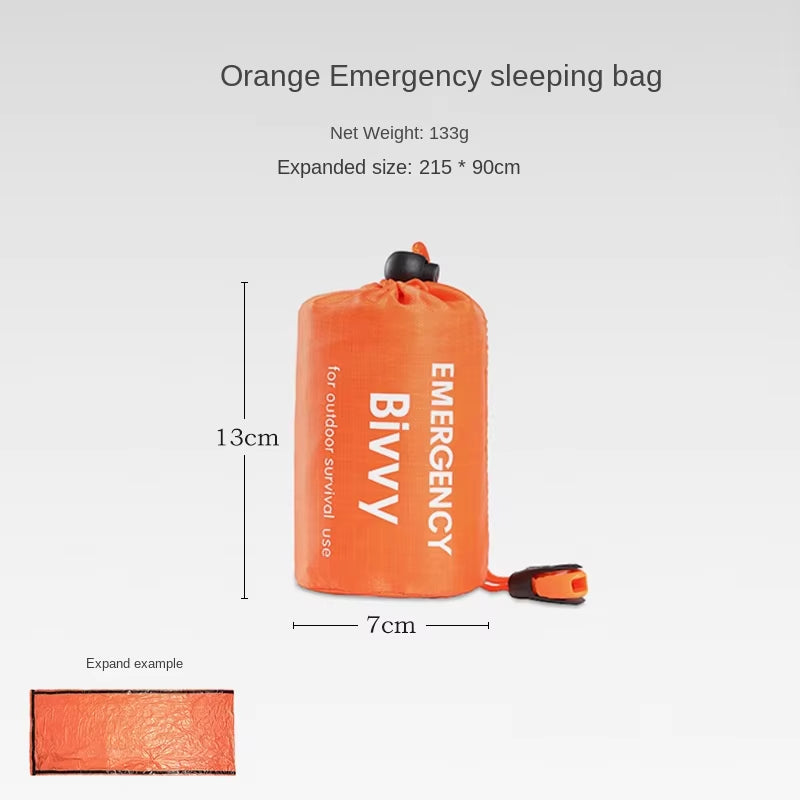 Outdoor Emergency Survival Sleeping Bag Thermal Blanket Mylar Waterproof Reusable Sack Portable Camping Hiking Emergency Gear