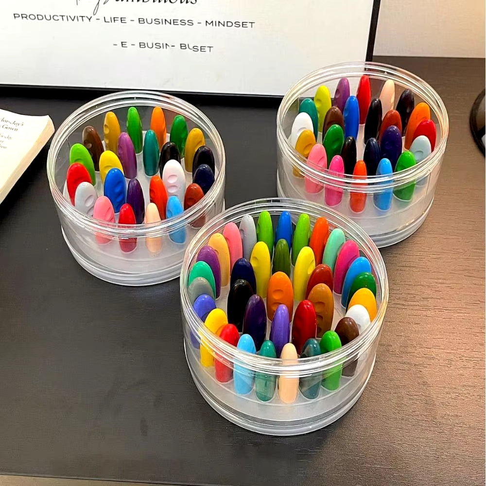 12/24/36 Colors Do Not Dirty Hands Plastic Crayon Plastic Erasable Painting Tools Peanut Shaped Washable Colored Crayon