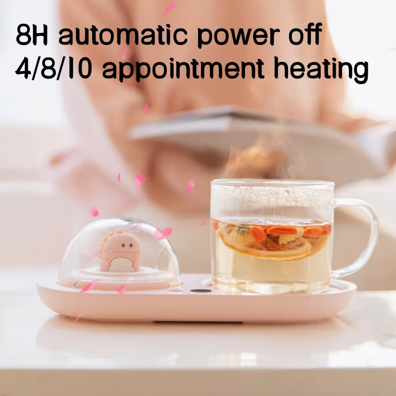 110V-220V Cup Heater Coffee Mug Warmer Appointment Heating Electric Hot Plate 3 Gear Temperature Warmer Coaster with Night Light