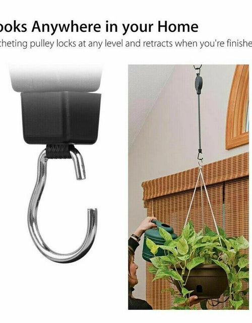 Load image into Gallery viewer, 4PCS Retractable Pulley Hook Hanging Pull down Hanger for Garden Flower Plant US
