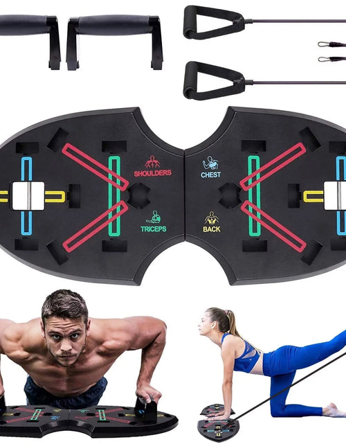 Load image into Gallery viewer, 12 in 1 Push up Rack Board System Fitness Workout Train Gym Exercise with 2 Resistance Bands
