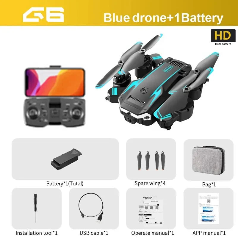 G6 New Professional Foldable Quadcopter Aerial Drone S6 HD Camera GPS RC Helicopter FPV WIFI Obstacle Avoidance Toy Gifts