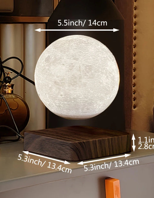 Load image into Gallery viewer, Levitating Moon Table Lamp, Magnetic Floating Night Light with 3 Lighting Modes, 3D Printed Levitation Bedside Table Lamp
