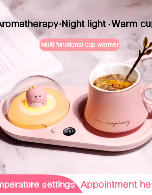 Load image into Gallery viewer, 110V-220V Cup Heater Coffee Mug Warmer Appointment Heating Electric Hot Plate 3 Gear Temperature Warmer Coaster with Night Light
