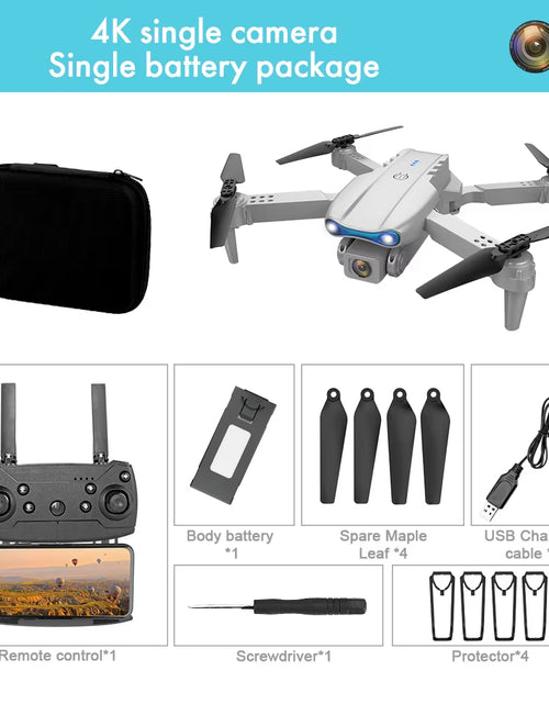 Load image into Gallery viewer, 4K HD Single Camera with GPS 5G WIFI Wide Angle FPV Real-Time Transmission RC Folding Aircraft Professional Drone K3/E99
