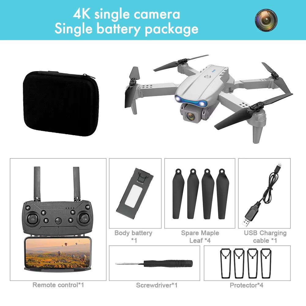 4K HD Single Camera with GPS 5G WIFI Wide Angle FPV Real-Time Transmission RC Folding Aircraft Professional Drone K3/E99