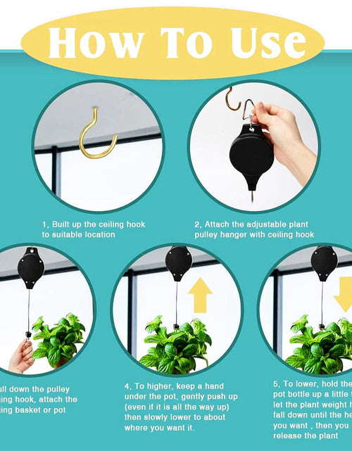 Load image into Gallery viewer, 4PCS Retractable Pulley Hook Hanging Pull down Hanger for Garden Flower Plant US
