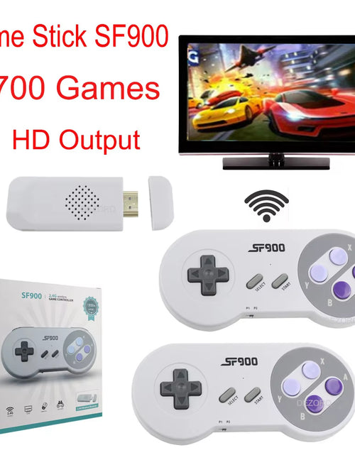 Load image into Gallery viewer, SF900 Console Game Stick 4700 Retro Games HD Video Game Console with Wireless Controller
