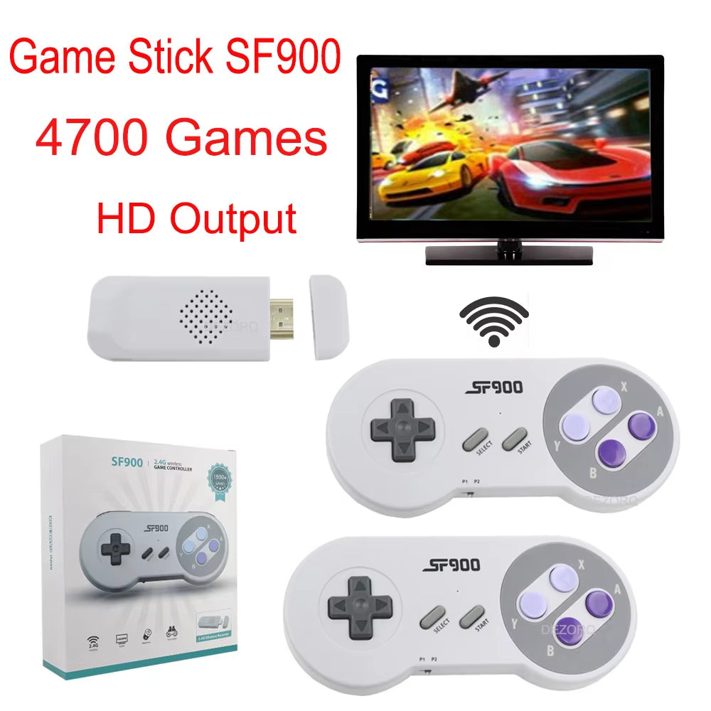 SF900 Console Game Stick 4700 Retro Games HD Video Game Console with Wireless Controller