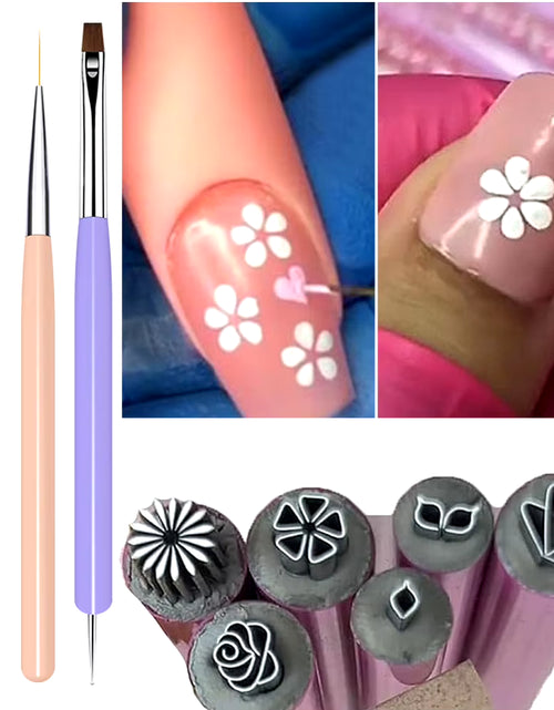 Load image into Gallery viewer, 6/10/15PCS Nail Art Stamp Pen Set Floral Butterfly Pattern Nail Graffiti Pen Painting Drawing Nail Brush Stamp Pen Manicure Tool
