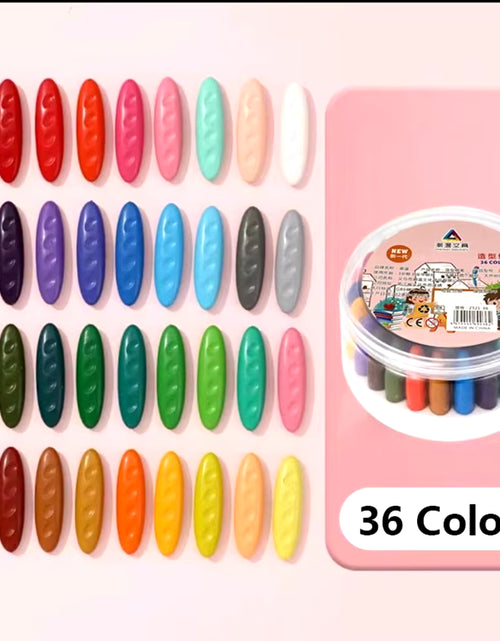 Load image into Gallery viewer, 12/24/36 Colors Do Not Dirty Hands Plastic Crayon Plastic Erasable Painting Tools Peanut Shaped Washable Colored Crayon
