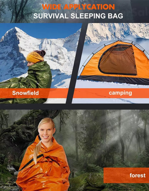 Load image into Gallery viewer, Outdoor Emergency Survival Sleeping Bag Thermal Blanket Mylar Waterproof Reusable Sack Portable Camping Hiking Emergency Gear
