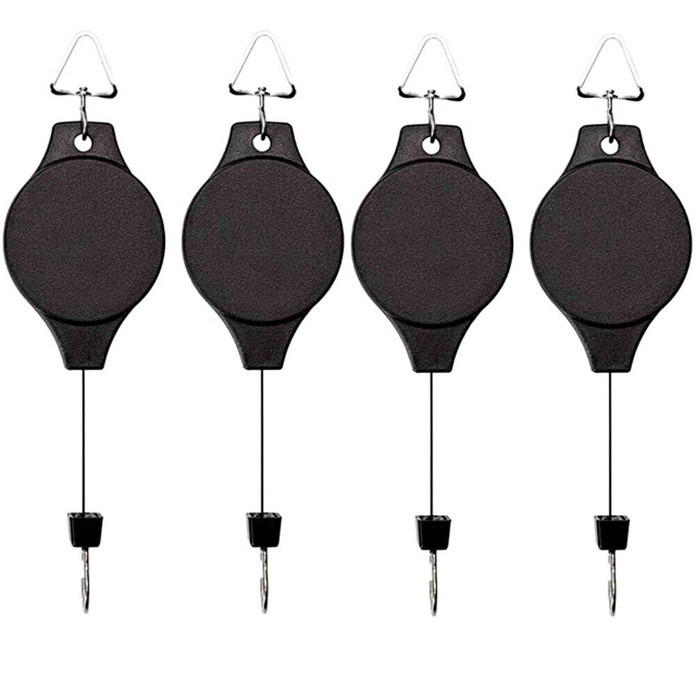 4PCS Retractable Pulley Hook Hanging Pull down Hanger for Garden Flower Plant US