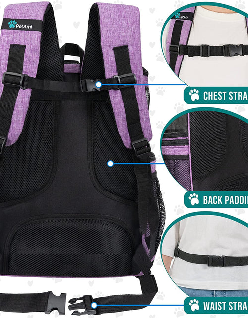 Load image into Gallery viewer, Dog Backpack Carrier, Airline Approved Cat Backpacks for Carrying Small Large Cats, Pet Carrier Back Pack, Ventilated Soft Sided Dog Cat Bookbag for Travel, Hiking, Camping, Purple
