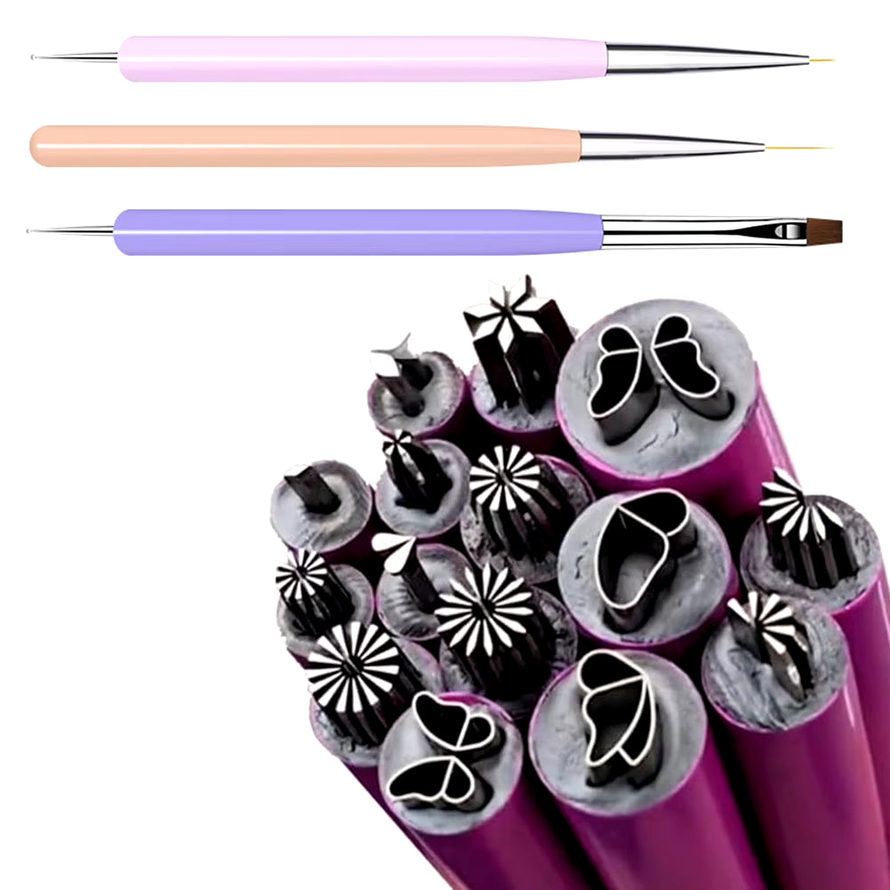 6/10/15PCS Nail Art Stamp Pen Set Floral Butterfly Pattern Nail Graffiti Pen Painting Drawing Nail Brush Stamp Pen Manicure Tool