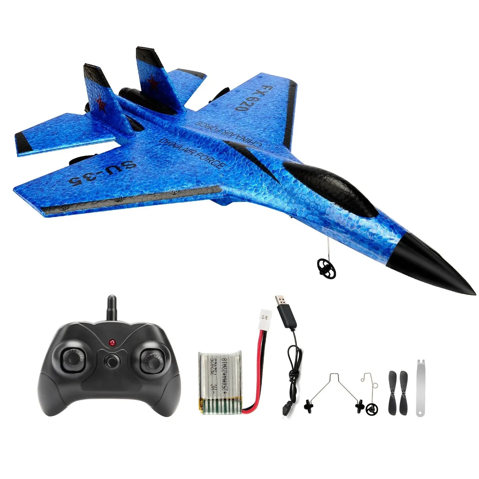 SU35 RC Plane FX620 FX820 2.4G Remote Control Flying Model Glider Airplane with LED Lights Aircraft Foam Toys for Children Gifts