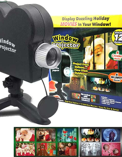 Load image into Gallery viewer, Christmas Window Projector,Halloween Led Holographic Projection Lamp,12 Movies,Used for Christmas Halloween Outdoor Garden Decoration Family Outdoor Party
