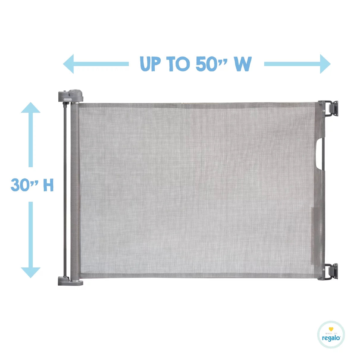 Retractable Baby Gate, Expands up to 50" Wide, Includes Wall Mounts