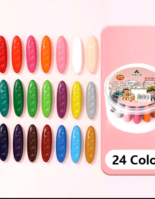 Load image into Gallery viewer, 12/24/36 Colors Do Not Dirty Hands Plastic Crayon Plastic Erasable Painting Tools Peanut Shaped Washable Colored Crayon
