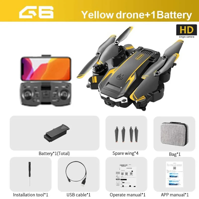 G6 New Professional Foldable Quadcopter Aerial Drone S6 HD Camera GPS RC Helicopter FPV WIFI Obstacle Avoidance Toy Gifts