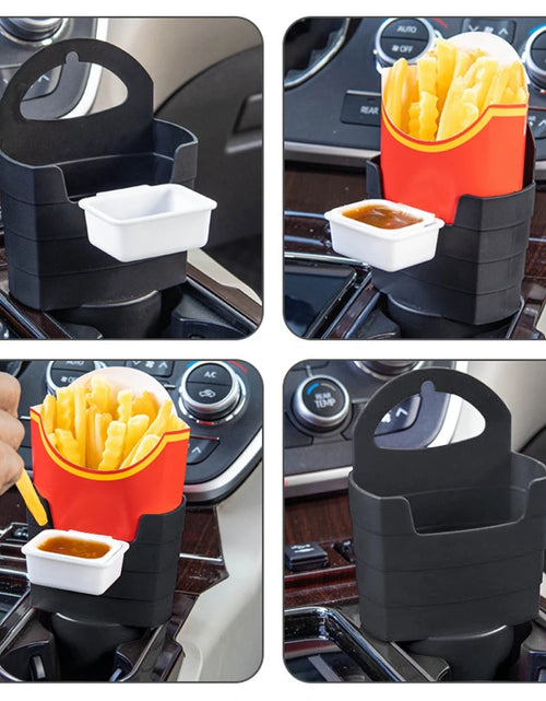 Load image into Gallery viewer, Car Accessories French Fry Holder with Mounting Holds Fries Chips, Ketchup, Sauce &amp; More
