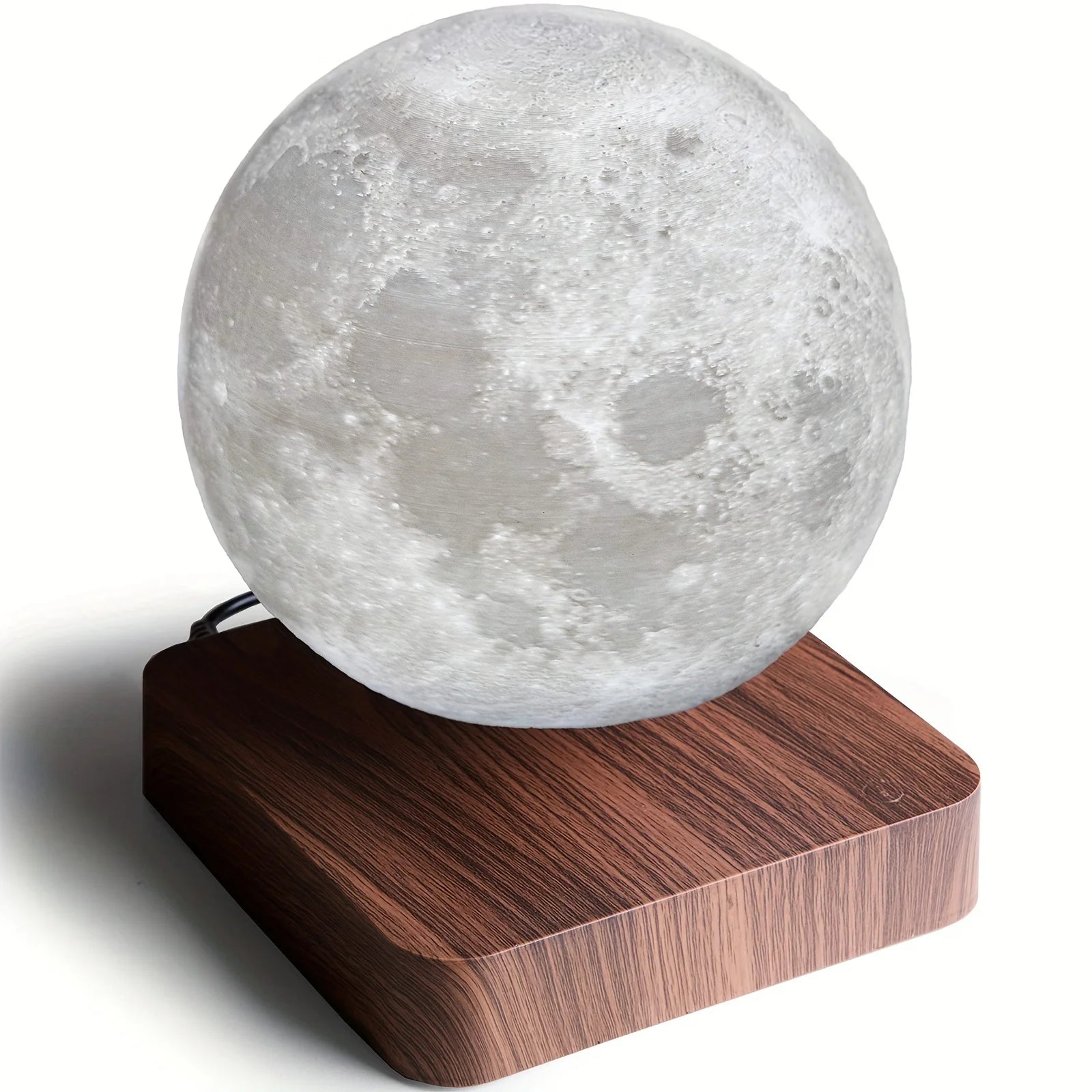 Levitating Moon Table Lamp, Magnetic Floating Night Light with 3 Lighting Modes, 3D Printed Levitation Bedside Table Lamp