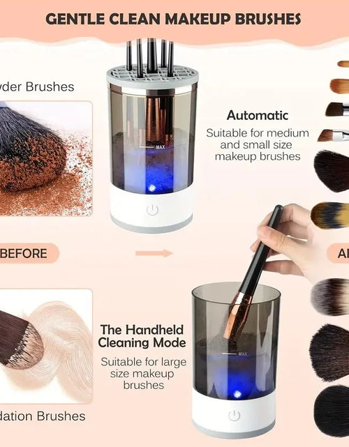 Load image into Gallery viewer, USB Plug Portable Electric Makeup Brush Cleaner with Rubber Makeup Machine Electric USB Quick Cleaner
