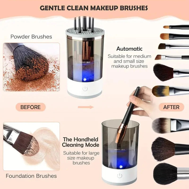 USB Plug Portable Electric Makeup Brush Cleaner with Rubber Makeup Machine Electric USB Quick Cleaner