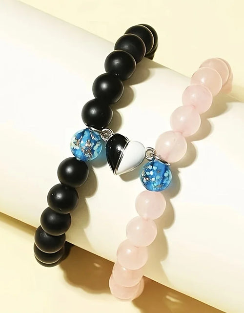 Load image into Gallery viewer, 4Pcs Cut Cat Glow in the Dark Beaded Bracelets Couple Bracelets BFF Bracelets
