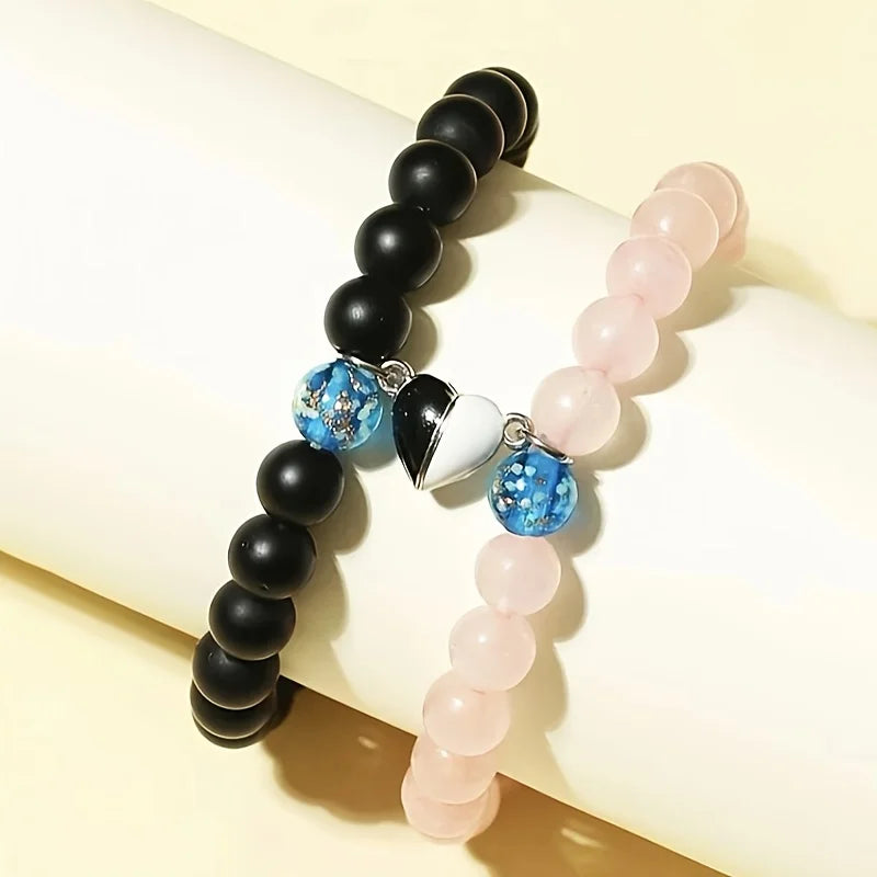 4Pcs Cut Cat Glow in the Dark Beaded Bracelets Couple Bracelets BFF Bracelets