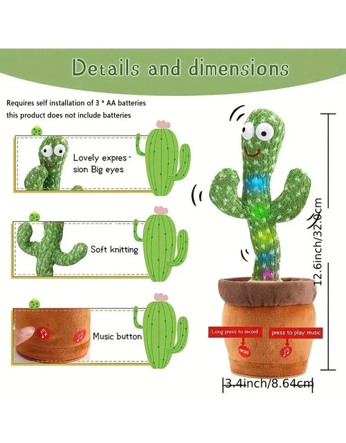 Load image into Gallery viewer, 1Pc-Dancing Talking Cactus Toys for Baby Boys and Girls, Singing Mimicking Recording Repeating What You Say Sunny Cactus up Plus
