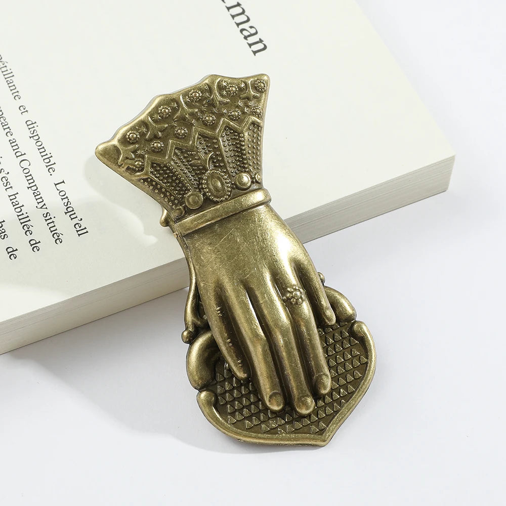 1Pc Vintage Metal Bookmarks Bronze Lucky Hand Book Clip