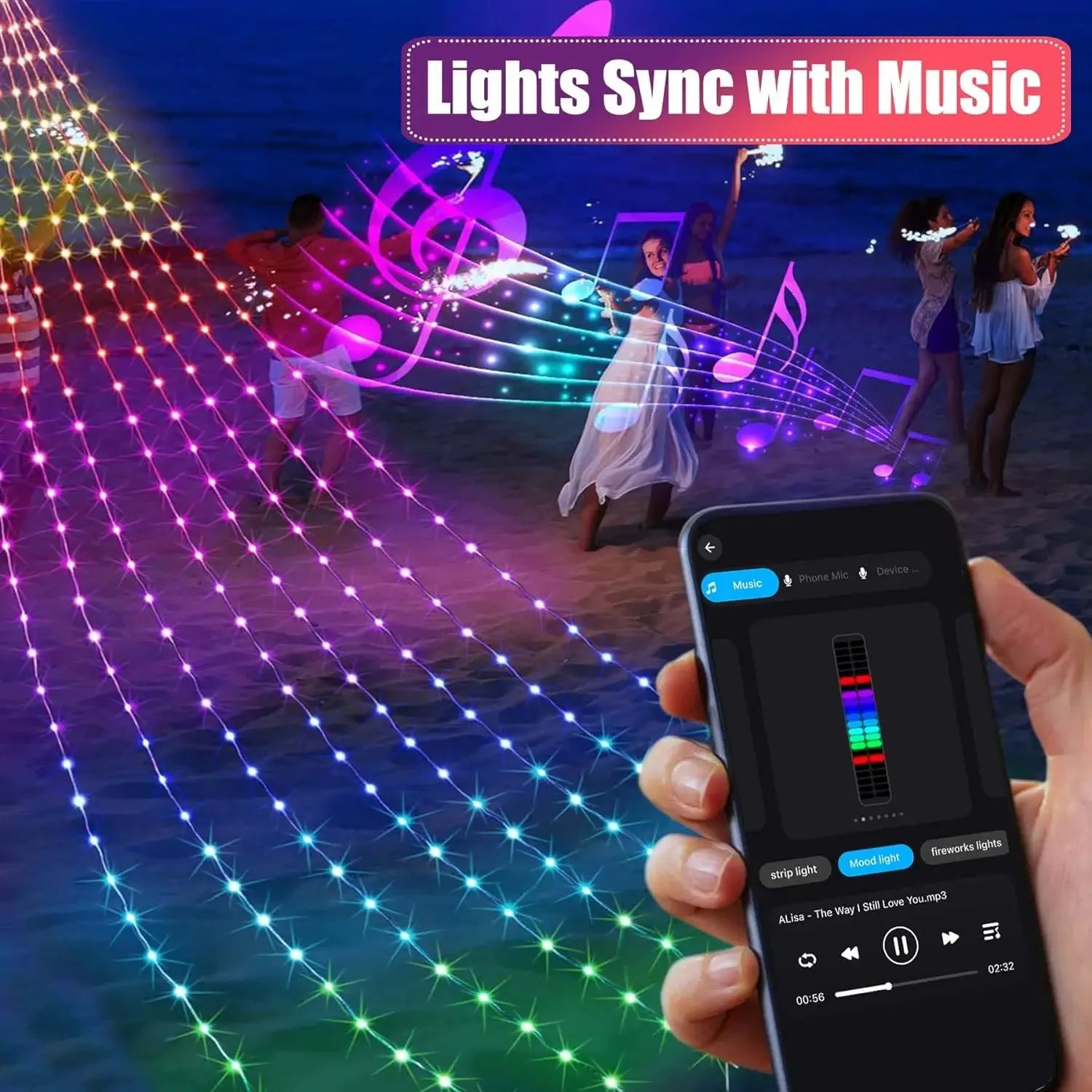 Smart Christmas Tree Lights DIY LED Fairy String Lights with APP & Remote Control Garland for Tree Outdoor Garden Party Wedding