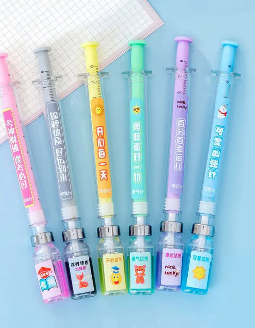 Load image into Gallery viewer, 9 Pcs New Design Syringe Shaped Gel Ink Pen Signature Pen for Doctor Nurse
