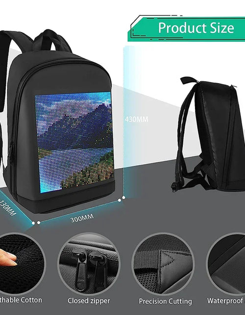 Load image into Gallery viewer, Novel Smart LED Dynamic Backpack Men Customizable Laptop Bag Walking Advertising Bags School Backpack for College Students
