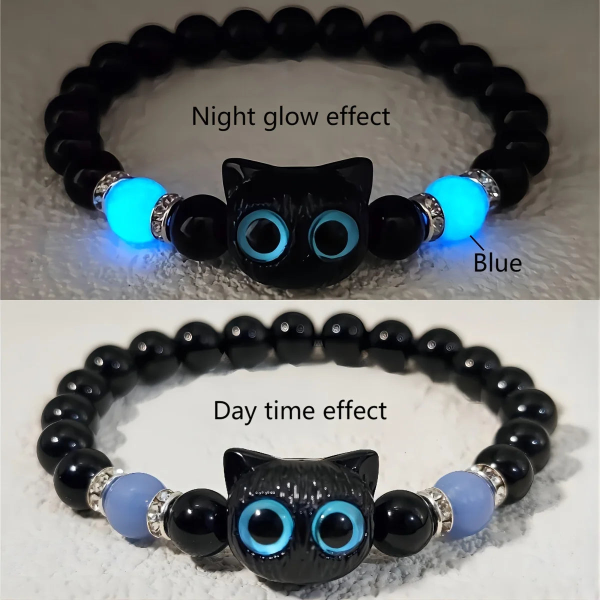 4Pcs Cut Cat Glow in the Dark Beaded Bracelets Couple Bracelets BFF Bracelets