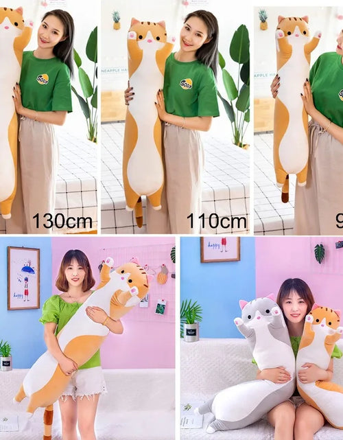 Load image into Gallery viewer, Large Cat Plush Body Pillow Creative Cute Animal Stuffed Sleeping Cushion Sofa Long Decorative Body Pillow Soft Cushion Decor
