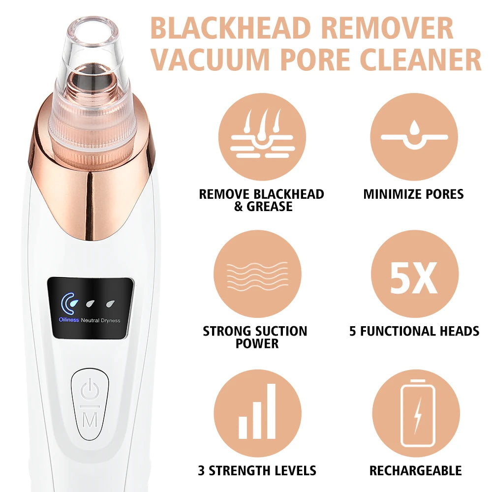 Vacuum Suction Blackhead Remover Acne Needle Set Facial Pore Cleaner Black Spots Acne Pimple Black Head Extractor Skin Care Tool