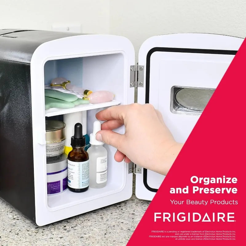 Frigidaire EFMIS175 Retro 9-Can Mini Personal Fridge Portable Cooler for Car, Office, Bedroom, Dorm Room, or Cabin