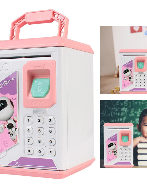 Load image into Gallery viewer, ATM Password Money Box Christmas Gift for Kids Electronic Cash Coins Saving Bank Fingerprint Piggy Bank
