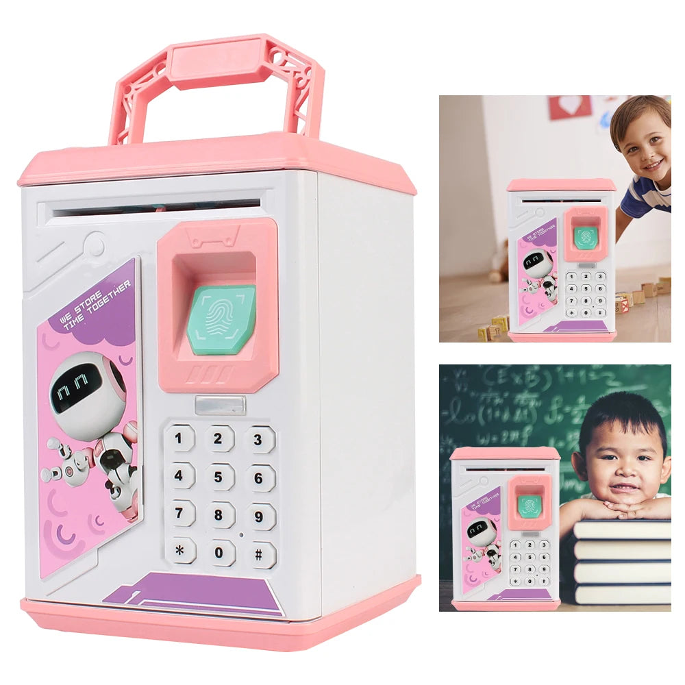 ATM Password Money Box Christmas Gift for Kids Electronic Cash Coins Saving Bank Fingerprint Piggy Bank