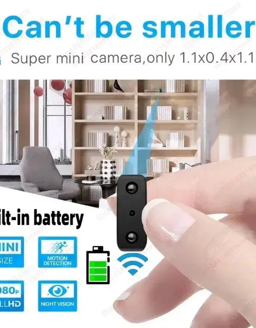 Load image into Gallery viewer, 1080P HD Smallest Mini Camera WIFI IP Remote Monitoring Body Cam IR Night Vision Built-In Battery Camcorders Invisible Espia Cam
