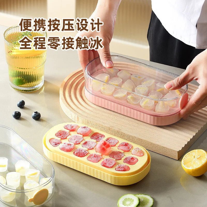 8Grid Portable Water Injection Ice Tray Mold Food Grade Silicone Press Type Ice Cube Tray Mold DIY Ice Maker Ice Cube Tray