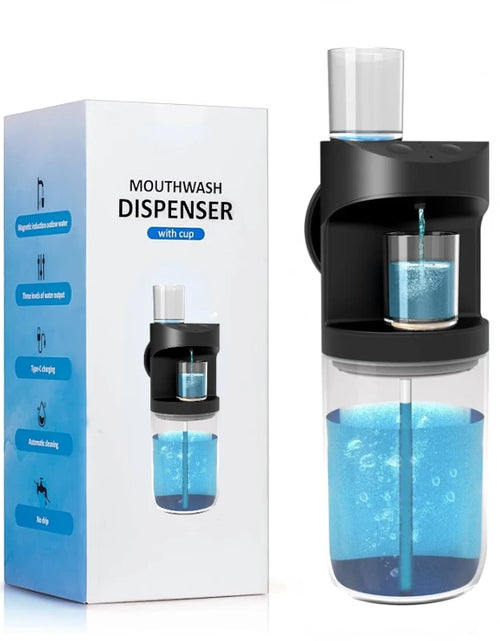 Load image into Gallery viewer, 550Ml Automatic Mouthwash Dispenser Rechargeable Mounted Mouth Wash Dispensers 3 Dispensing Levels with Magnetic Cups Storage
