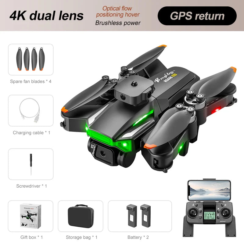 RG606 MAX GPS Professional Drone 4K HD Dual Camera with 5G WIFI Wide Obstacle Avoidance Brushless Foldable Quadcopter 1.2 Km