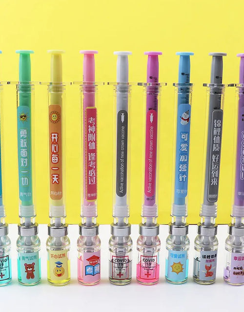 Load image into Gallery viewer, 9 Pcs New Design Syringe Shaped Gel Ink Pen Signature Pen for Doctor Nurse
