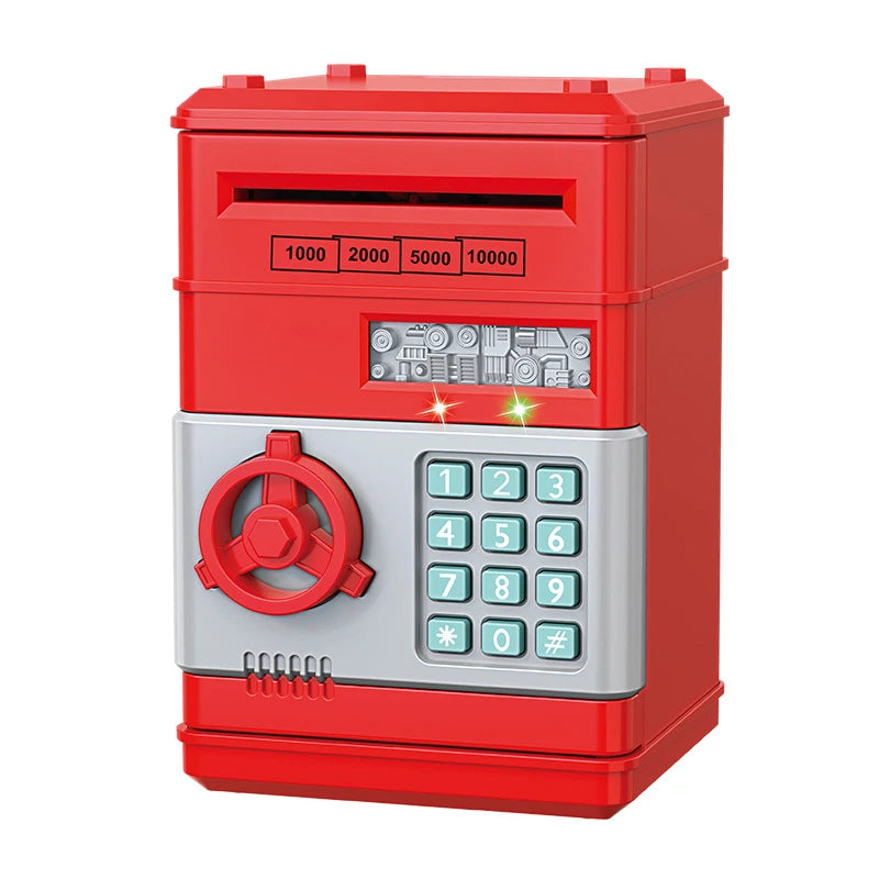 Creative Piggy Bank Automatic Mini Safe Coins Cash Saving Money Box Password Counter Code Key Lock Coin Bank ATM Child Gift