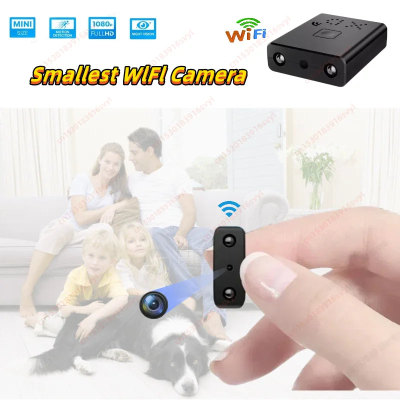 1080P HD Smallest Mini Camera WIFI IP Remote Monitoring Body Cam IR Night Vision Built-In Battery Camcorders Invisible Espia Cam