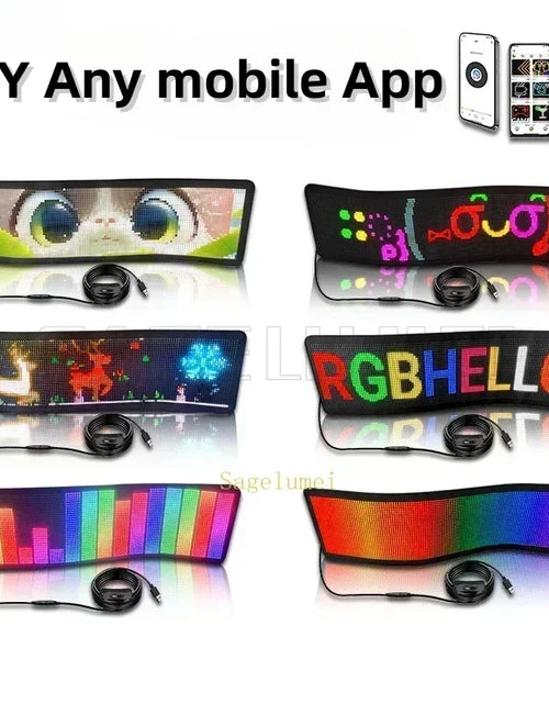 Load image into Gallery viewer, Truck Eyes RGB LED Matrix Pixel Panel Car Sign Animation DIY Programmable Bluetooth App Control LED Panel Flexible Display Light
