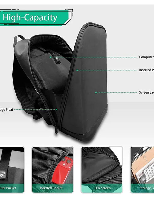 Load image into Gallery viewer, Novel Smart LED Dynamic Backpack Men Customizable Laptop Bag Walking Advertising Bags School Backpack for College Students
